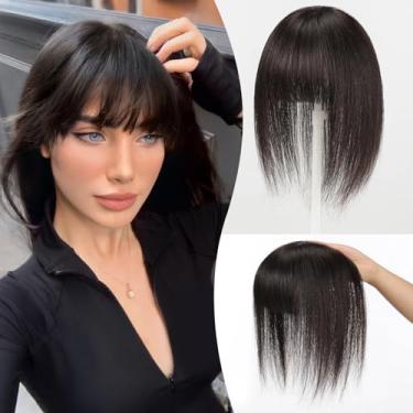 Imagem de EMMOR Topper de cabelo humano real de 25 cm para mulheres - Base de renda suíça atualizada com 3 clipes antiderrapantes, peruca de 11,4 cm x 7,6 cm para queda de cabelo e cobertura natural de queda de