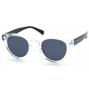 Imagem de Óculos de Sol Casual Unissex Polo London Club,design Redondo Lente Proteção UV400 - Kit contém Case Couro ECO (Preto Cristal)