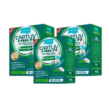 Imagem de Kit 3 Cartliv Multi 60 Comp Colágeno T2 + Hialurônico + Msm - Equaliv