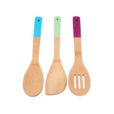 Imagem de Jogo 3 Utensílios Dynasty em Bambu com Cabo Colorido