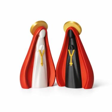 Imagem de Estátua Decorativa Nossa Senhora Aparecida 13cm Manto Colorido Personalizado Detalhes em Dourado,Imagem Decorativa Nossa Senhora Aparecida Imagem catolica (Vermelho, Branco (Corpo))