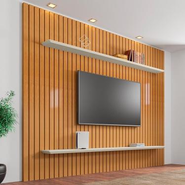 Imagem de Painel Frisado Para Tvs De 60 Xangai Cinamomo Off White