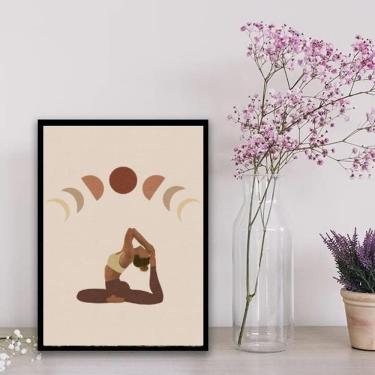 Imagem de Quadro Decorativo Yoga Boho 45X34Cm - Com Vidro