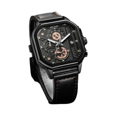 Imagem de Relógio Masculino MEGIR À Prova D'Água Com Cronógrafo E Mostrador Quad