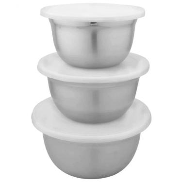 Imagem de Conjunto De Bowls Light Metal Dynasty Em Aço 3 Peças Inox
