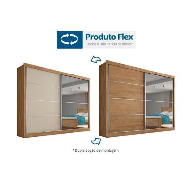 Imagem de Guarda Roupa Casal 2 Portas E 4 Gavetas Verona Plus Amêndoa/Off White - Europa