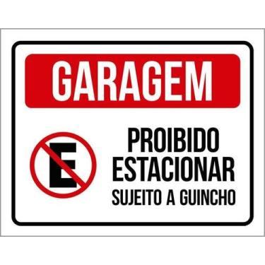 Imagem de Kit 10 Placa Acm Proibido Estacionar Guincho 18X23 - Sinalizo