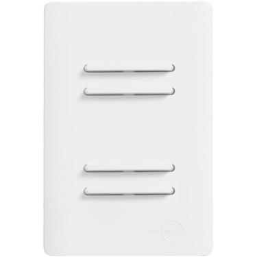Imagem de 2 Interruptores Simples E 2 Interruptores Paralelos com Placa 4x2 Branca Da Linha Novara Dc1100-1
