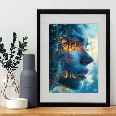 Imagem de Quadro Decorativo Mulher Floresta 60X48Cm