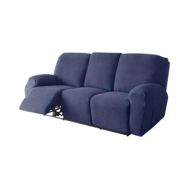 Imagem de Capa De Sofá Elástica De Cor Sólida Para Poltrona Reclinável 1/2/3/4 L