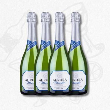 Imagem de Kit espumantes aurora branco moscatel 750ml com 4 garrafas
