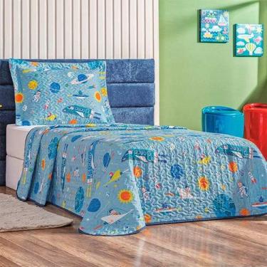 Imagem de Colcha Bouti Cobre Leito Dupla Face Cama Solteiro Infantil COR:ASTRONA