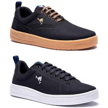 Imagem de Kit 2 Pares Tênis Casual Masculino Polo Joy em Lona Cadarço-Masculino