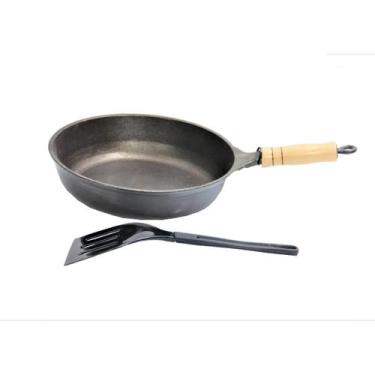 Imagem de Frigideira Alta Antiaderente Cabo Madeira 24cm e Espátula - Stevan Met