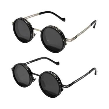 Imagem de Óculos De Sol Redondos Polarizados Unissex ND9 Ajustáveis UV400 Retro 