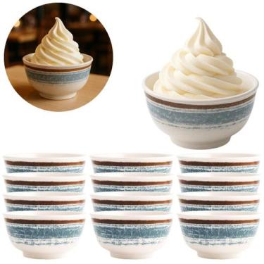 Imagem de 12 Tigelas Bowl Cumbuca De Melamina P/ Sobremesas 400ml - Megagift