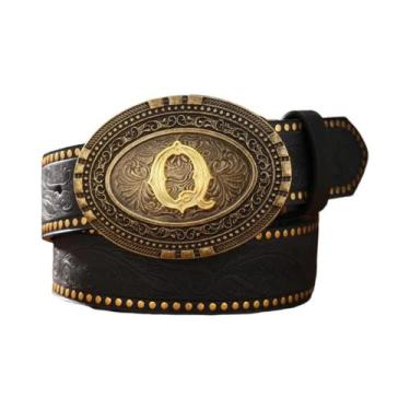 Imagem de Cinto Casual Unissex Retro Em Couro PU Estilo Ocidental Com Fivela De 