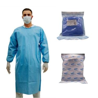 Imagem de Avental Cirúrgico Estéril 40G Manga Longa Azul Unidade - SPK