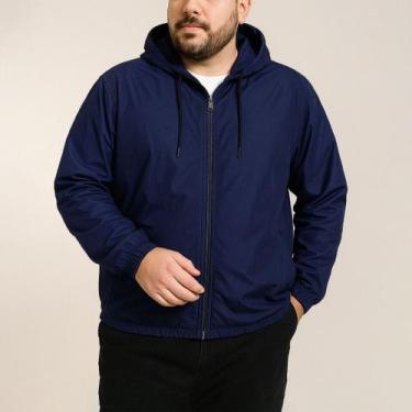 Imagem de Jaqueta Corta Vento Masculina Plus Size G1 ao G4 Com Capuz Zíper Leve 