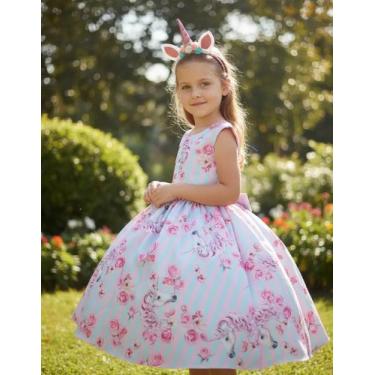 Imagem de Vestido Tema Unicórnio Festa Luxo Infantil Juvenil Oferta - Lig Lig, P