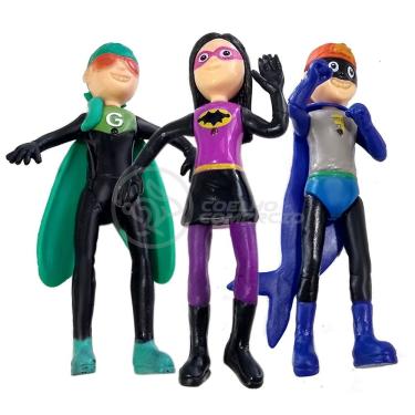 Imagem de Kit 6 Bonecos 13Cm Luccas Neto E Sua Turma Super Boy Com Som