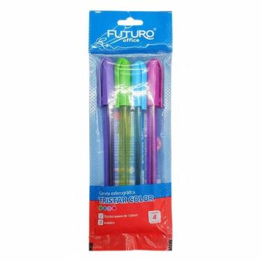 Imagem de Caneta Esferográfica Tristar Color 1.0mm 4 Cores - Futuro