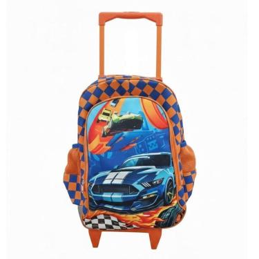 Imagem de Mochila Escolar Infantil com Rodinhas Hot Wheels Laranja - GV Bolsas