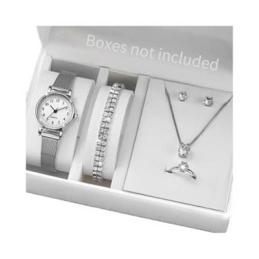 Imagem de Relógios De Pulso De Quartzo Com Pulseira De Malha Prateada Para Mulhe