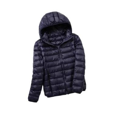 Imagem de Jaqueta Puffer Curta Com Capuz Para Mulheres Em 30 Cores, Com Enchimen