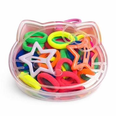 Imagem de Kit Presilhas e Amarradores Hello Kitty Infantil Acessórios de Cabelo 