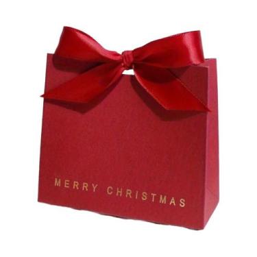 Imagem de 10 Caixas De Presente De Natal Com Laço De Fita, Papel Premium, Decora