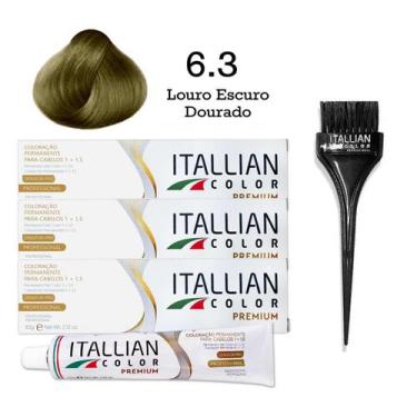 Imagem de 3 Unidades Coloração 6.3 Louro Escuro Dourado  Itallian Color - Italli
