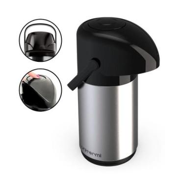 Imagem de Garrafa Térmica Para Café Verona 0,6 Litros Aço Inox Unitermi Chá Leit
