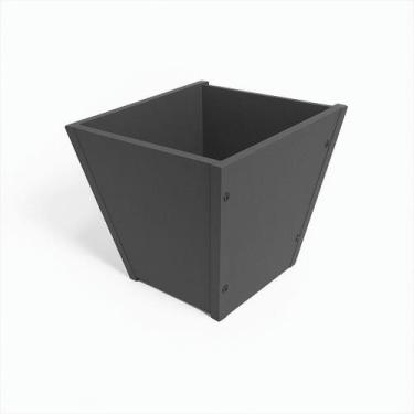 Imagem de Lixeira de Madeira para Escritório Empresa Reforçada Cinza Escuro - Re