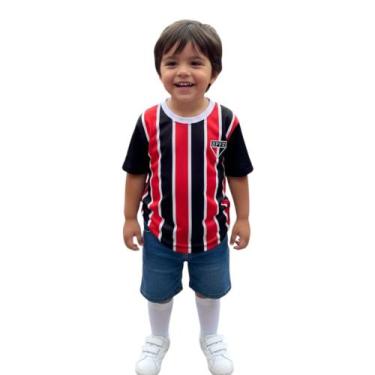 Imagem de Camiseta São Paulo Infantil Oficial Braziline Change, Preto, Branco, V