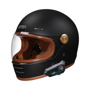 Imagem de Capacete De Motocicleta Retro Vintage Aberto Certificado DOT Para Pass