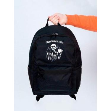 Imagem de Mochila Feminina Nylon Caveira is fine Estampada Personalizada Resiste