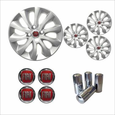 Imagem de Jogo Calota Aro 15 Idea 2014 à 2016 Fiat + Emblema Resinado + Tampa Ve