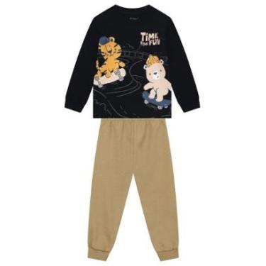 Imagem de Conjunto infantil menino em moletom de animais Brandili-Masculino