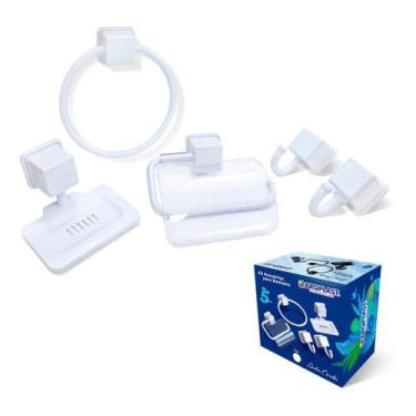 Imagem de Kit Acessórios Para Banheiro Com 5 Pçs Reforçado Arqplast, Kit de Banh