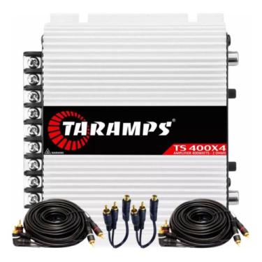 Imagem de Modulo Amplificador Taramps Ts400x4 TS 400  2 Cabo Rca 5m  2 Cabo Y