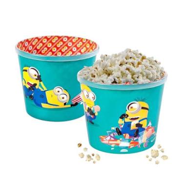 Imagem de Balde Pote de Pipoca 2,1L Super Decorado Minions Plasutil 17076 - Plas