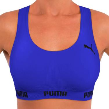Imagem de Top Puma Original Feminino Academia Fitness Nadador Sem Costura S/ Bojo Sustentação Con...