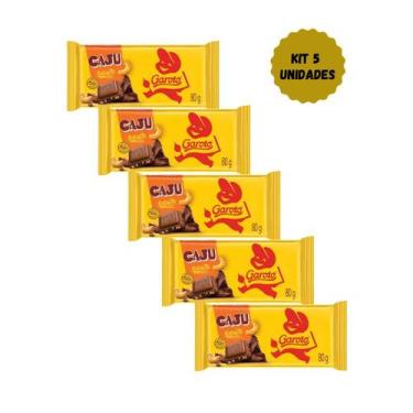 Imagem de Barra de Chocolate com Castanha de Caju Garoto - Kit 5 unidades