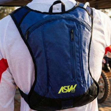 Imagem de Mochila Bolsa Hidratação Asw Tank Lite 2L Marinho Preto Amarelo