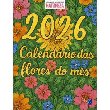 Imagem de Calendário 2026 para Colorir - Flores do Mês Natureza - Editora Europa