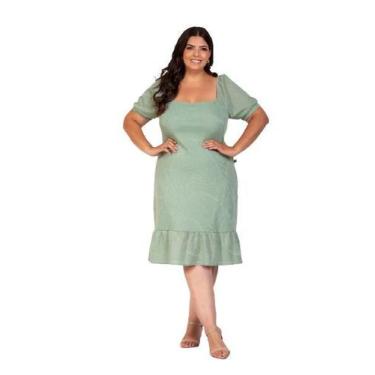 Imagem de Vestido Curto Social com Babado - Fajos, G - 44, Preto