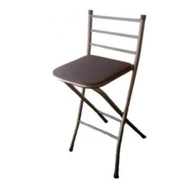 Imagem de Kit 2 Banquetas Em Aço Dobrável Para Mesa Bistrô - BIRIPLAST,  Preto C