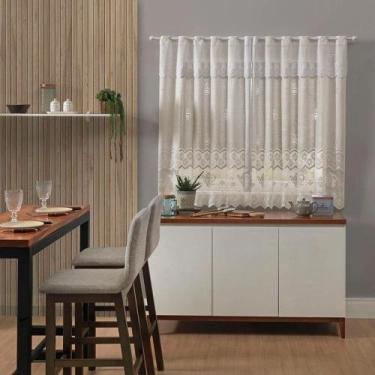 Imagem de Cortina Para Cozinha De Renda Com Bandô Bule220x120 Interlar - Interla