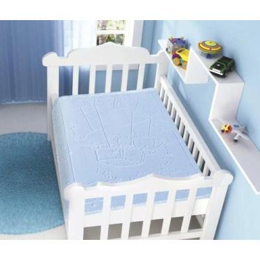 Imagem de Manta para bebe menino cobertor alto relevo azul jolitex